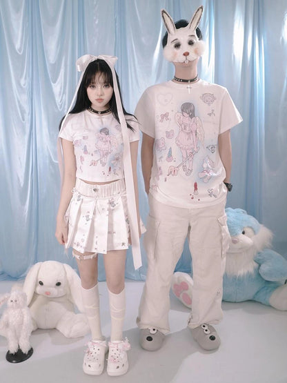 Youth Angel Print Fitted Tee