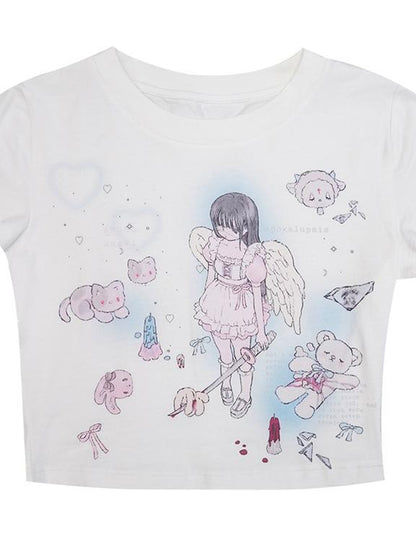Daytoday Youth Angel Print Fitted Tee