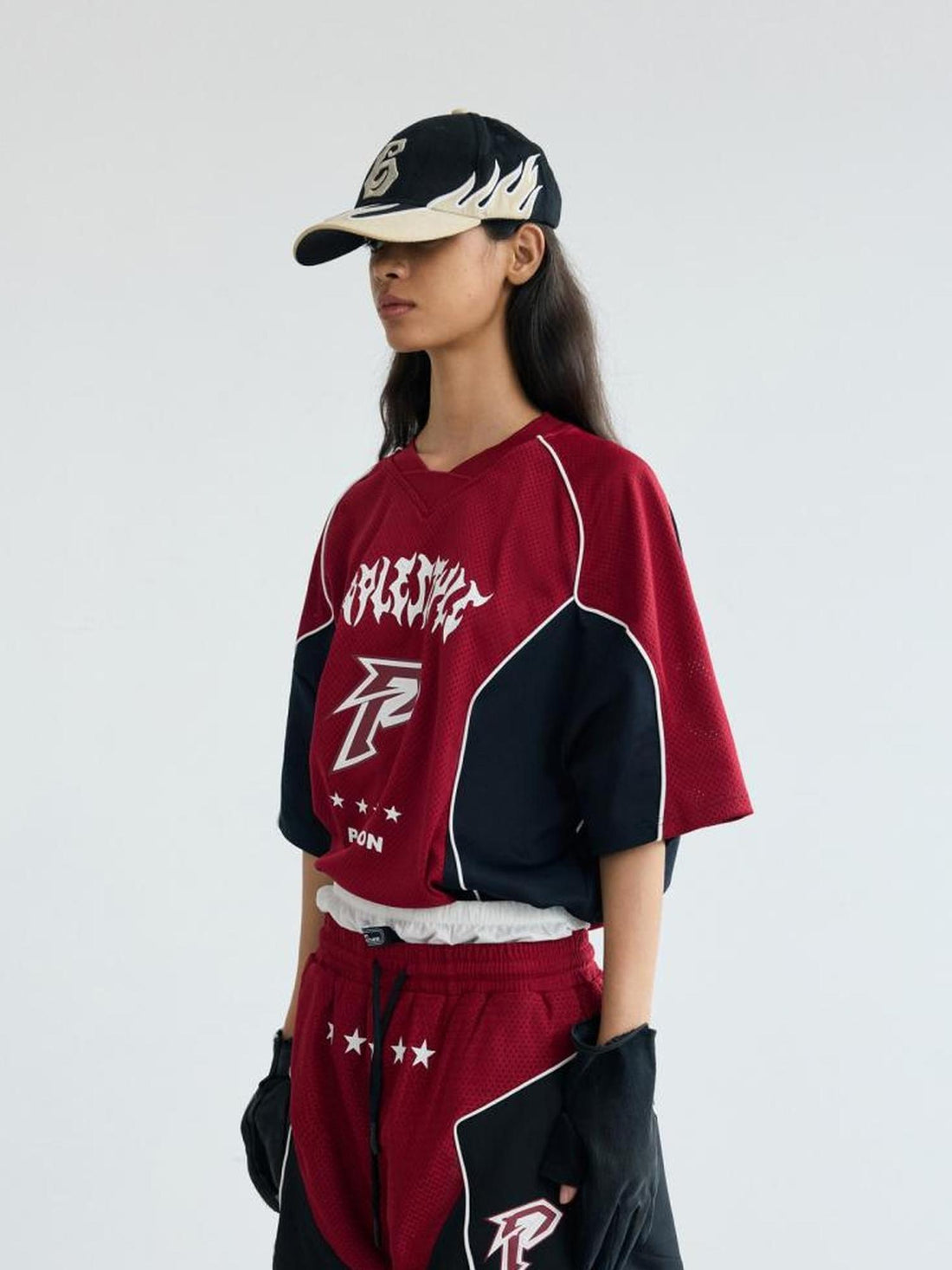 Peoplesense Decon Contrast Racing Tee Windproof Loose Fit Sporty Quick Dry