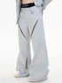 Peoplesense Deconstructed Grey Tapered Wide Leg Trousers With Micro Flare