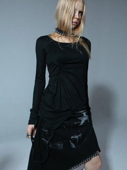 Deconstructed Hooded Long Sleeve Multi-Way T-Shirt