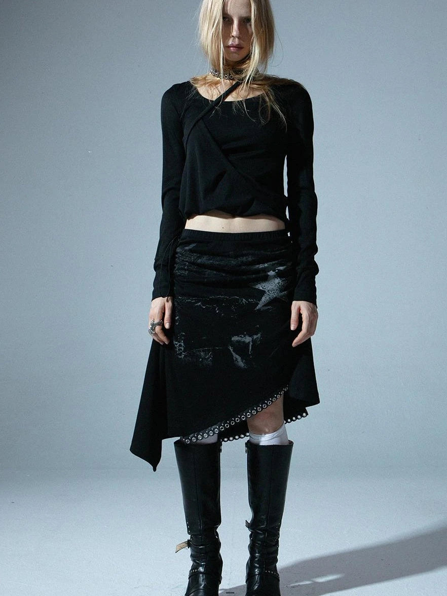 Deconstructed Hooded Long Sleeve Multi-Way T-Shirt