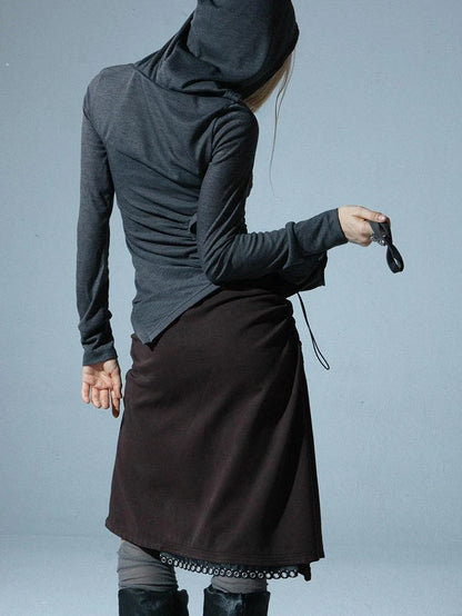 Deconstructed Hooded Long Sleeve Multi-Way T-Shirt