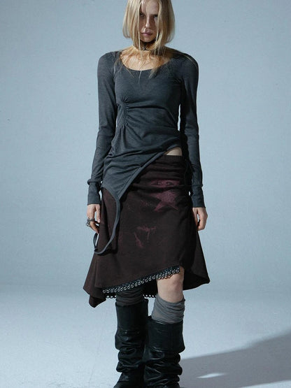 Deconstructed Hooded Long Sleeve Multi-Way T-Shirt