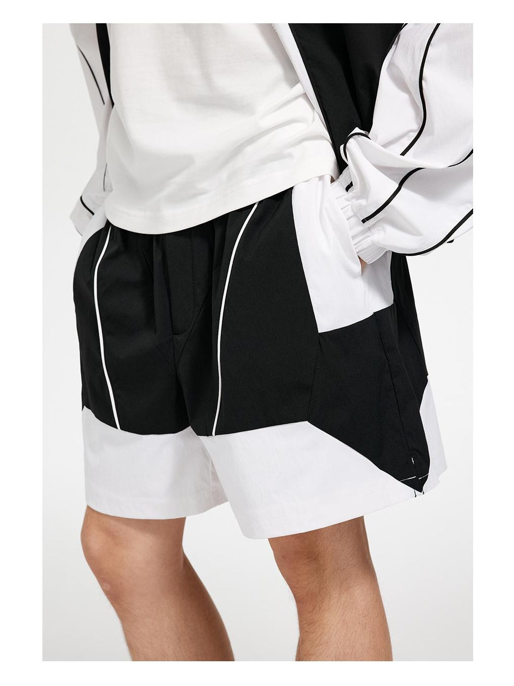 Deconstructed Patchwork Sport Shorts