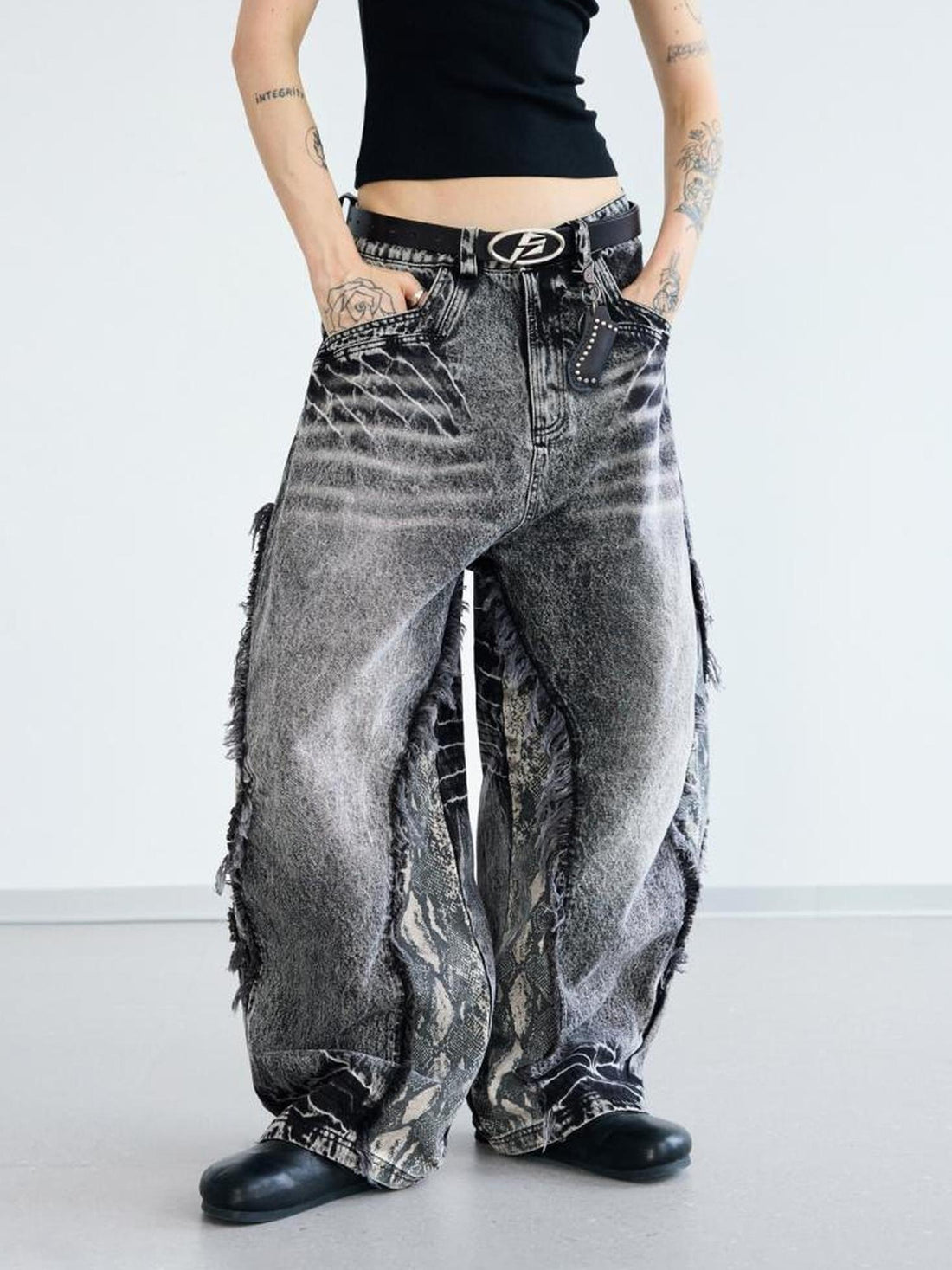 Peoplesense Deconstructed Raw Edge Washed Scimitar Jeans
