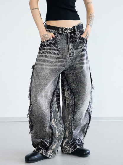 Peoplesense Deconstructed Raw Edge Washed Scimitar Jeans