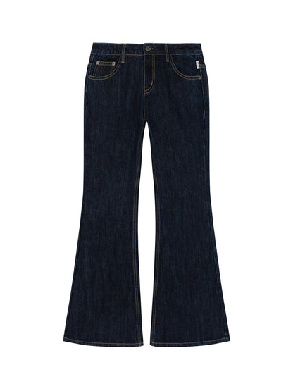 Flared Denim Trousers Autumn Casual Wide Leg Drag Pants