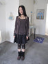 ang project Retro Knit Cardigan Set With Polka Dot Camisole And Scarf