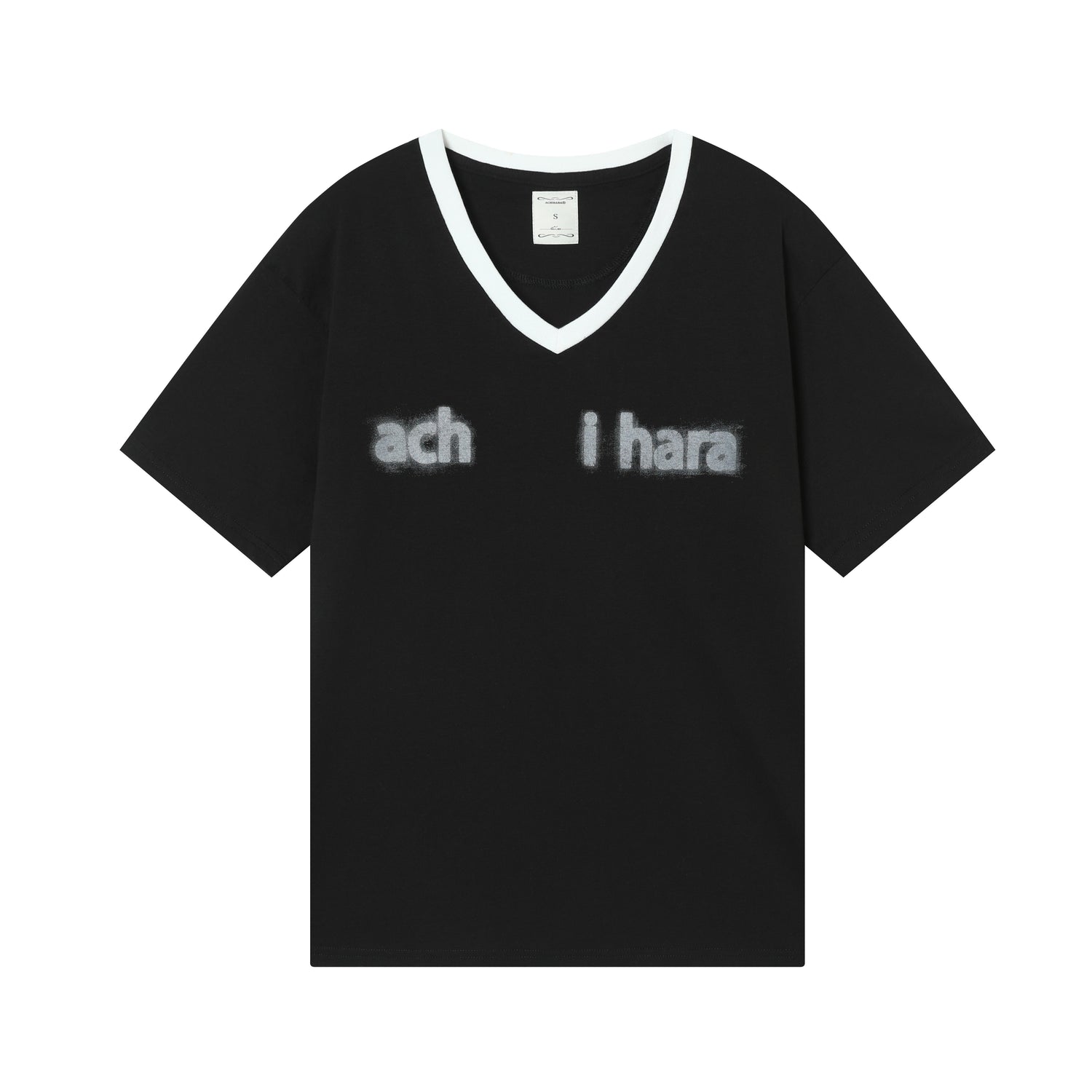Achihara V-Neck Relaxed Tee With Melting Ice Design