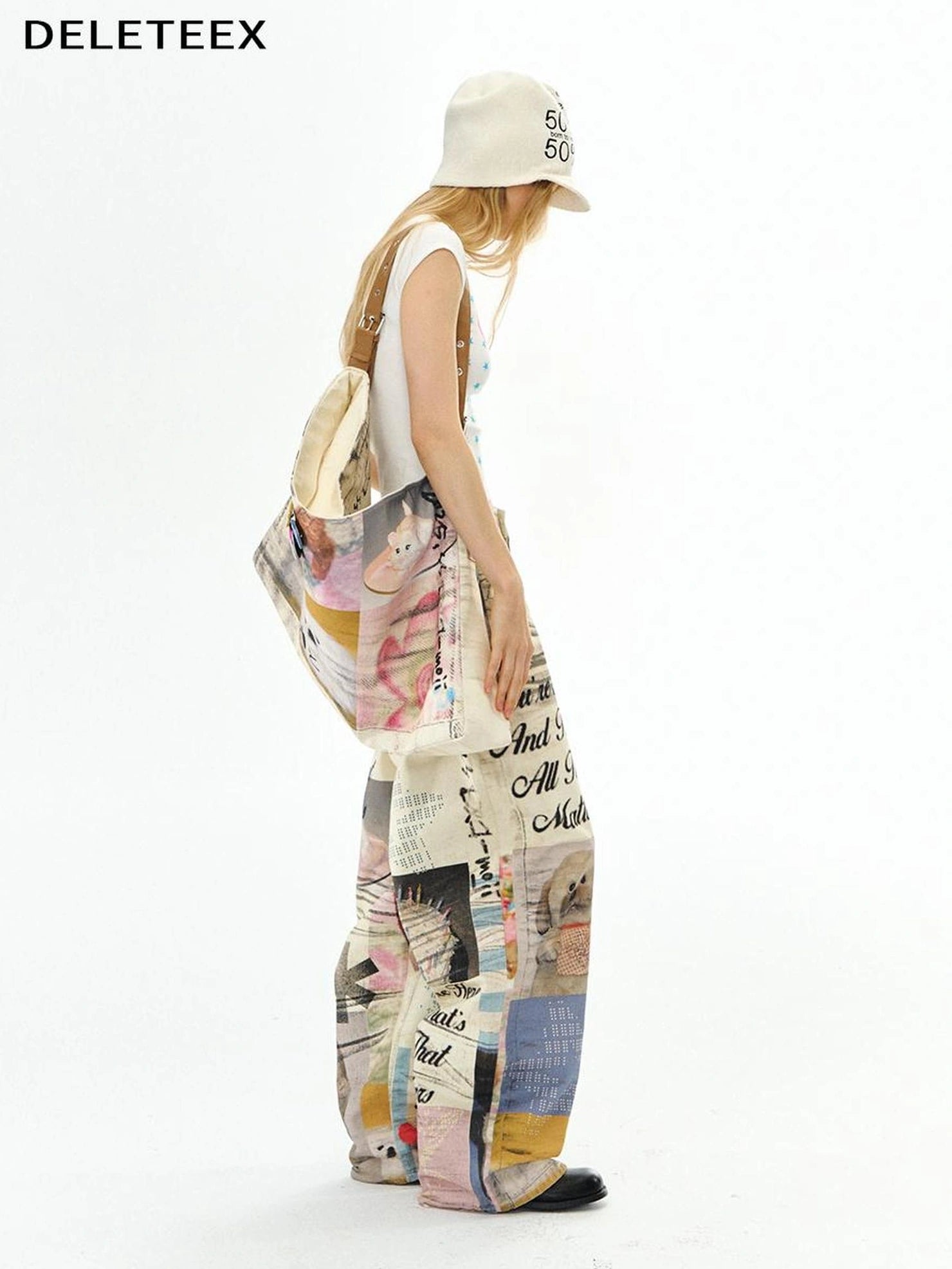 Soft Cotton Loose Fit Straight Leg Zip Fly Pockets Women Pants