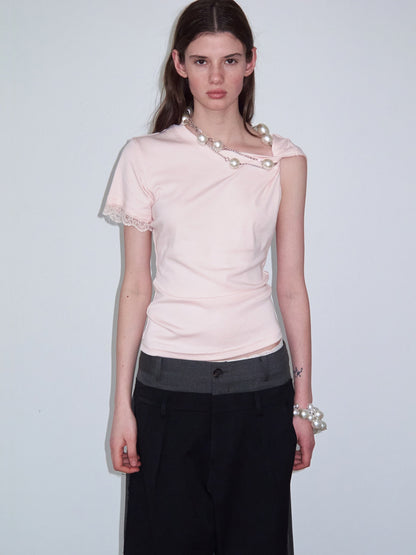 Delivery_Asymmetrical_Off_Shoulder_Knot_Lace_Trim_Women&