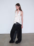 Delivery Beige Floral Satin Lace V-neck Backless Cropped Women&