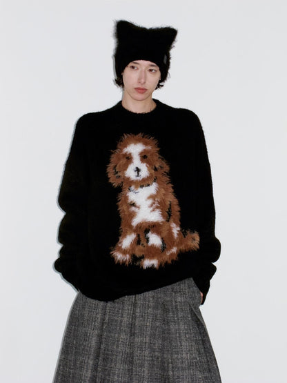 Delivery Black 3d Puppy Plush Loose Longhair Women&