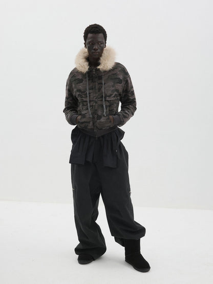 Delivery Black Baggy Cargo Drawstring Pockets Women&