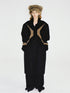 Delivery Black Brown Radial Irregular Splice Square Collar Women&