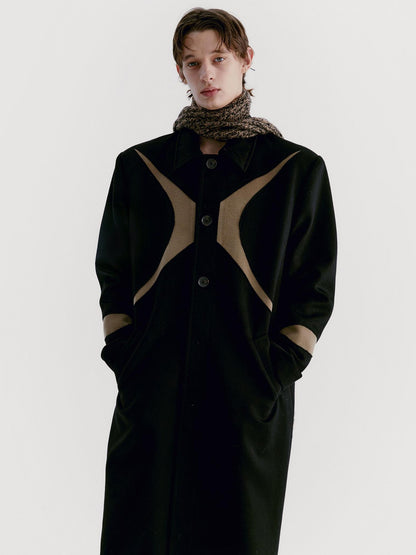 Delivery Black Brown Radial Irregular Splice Square Collar Women&
