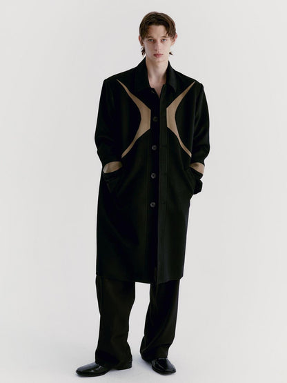 Delivery Black Brown Radial Irregular Splice Square Collar Women&