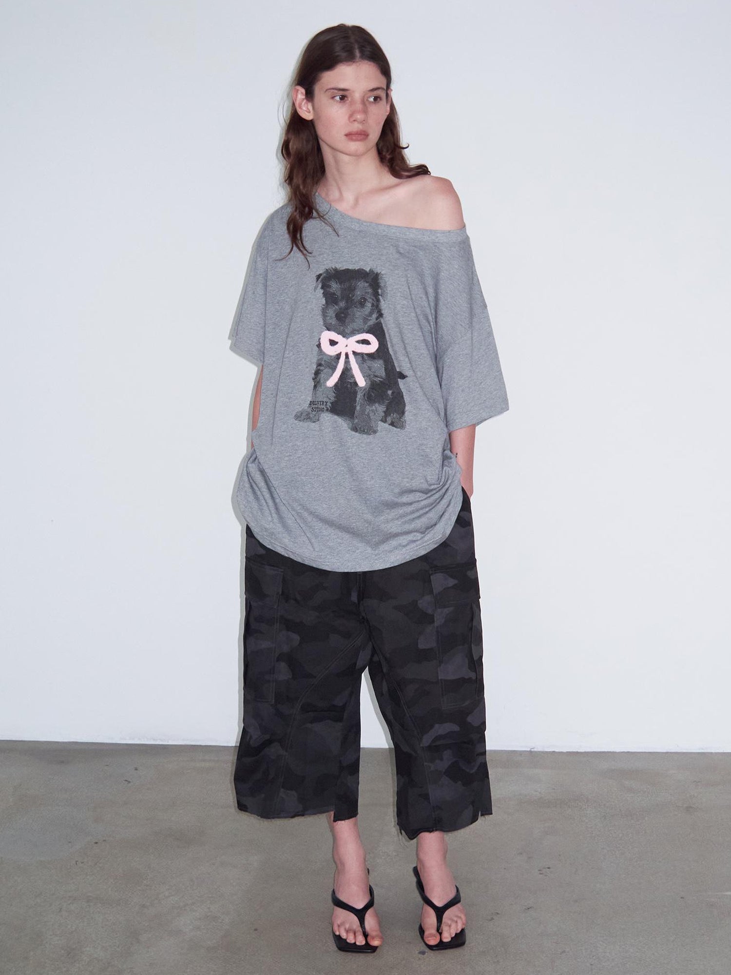 Delivery Black Camo Cargo Shorts With Raw Hem