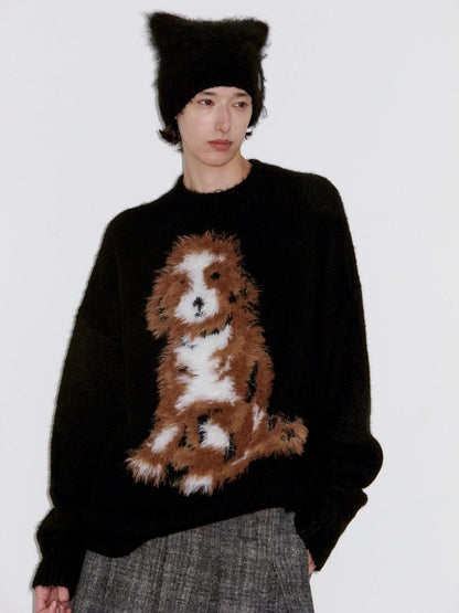 Delivery Black Mottled Brown Fuzzy Knitted Cat Ear Women&