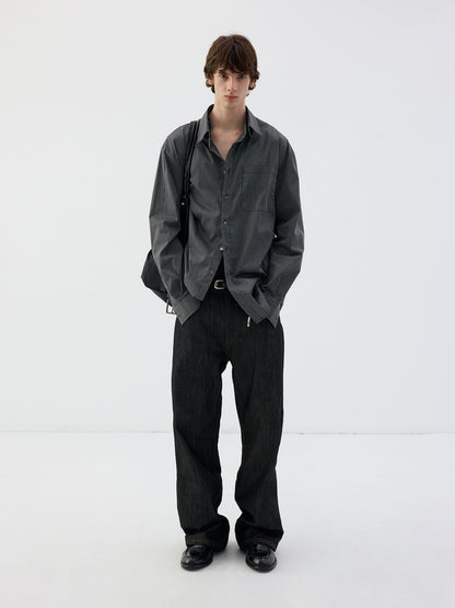 Delivery_Black_Pinstripe_Detachable_Collar_Long_Sleeve_Oversized_Cotton_Women&