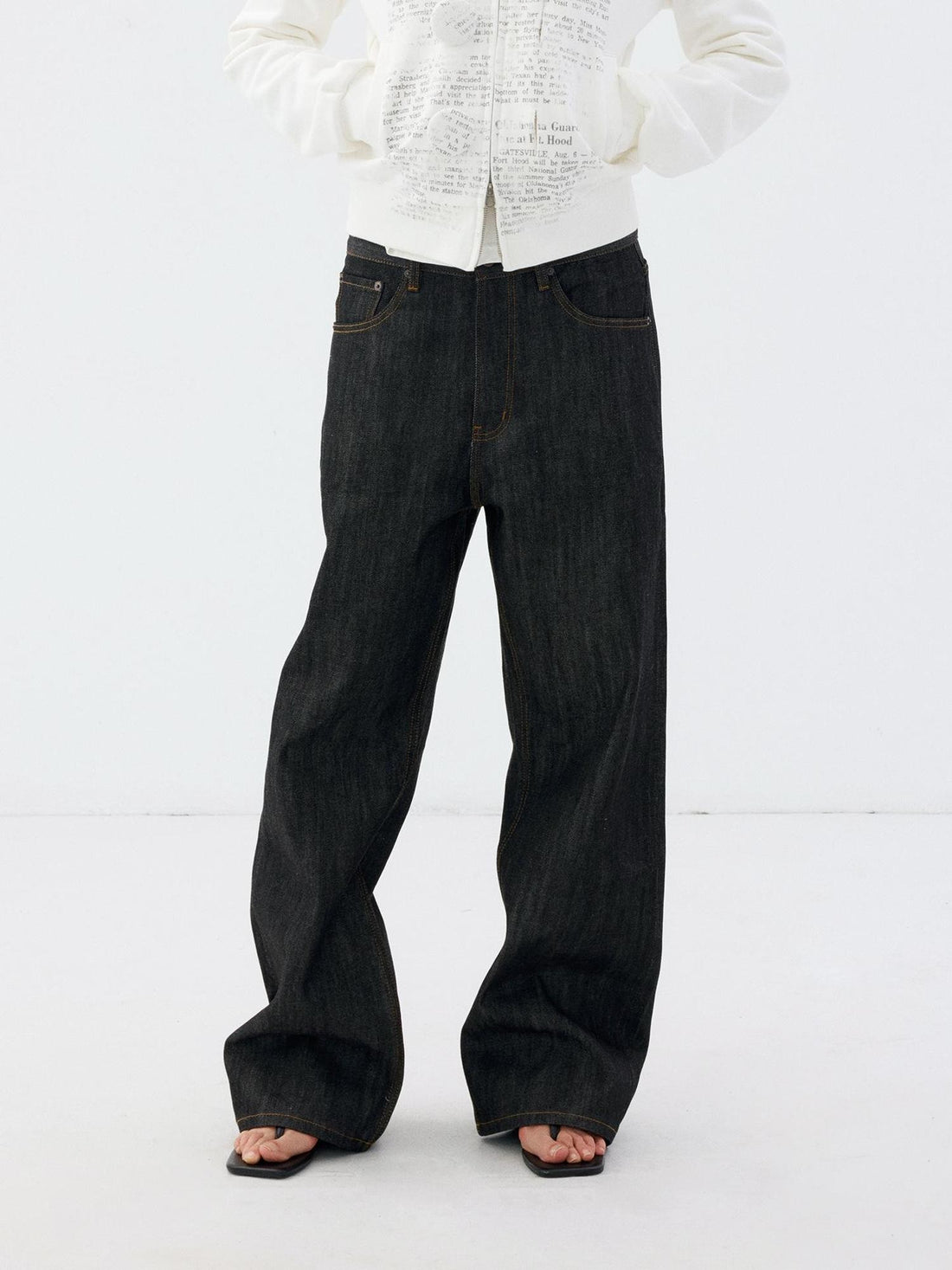 Delivery Black Selvedge Raw Denim Relaxed Women&