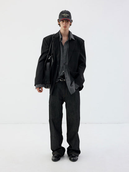 Delivery Black Selvedge Raw Denim Relaxed Women&