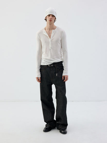 Delivery Black Selvedge Raw Denim Relaxed Women&