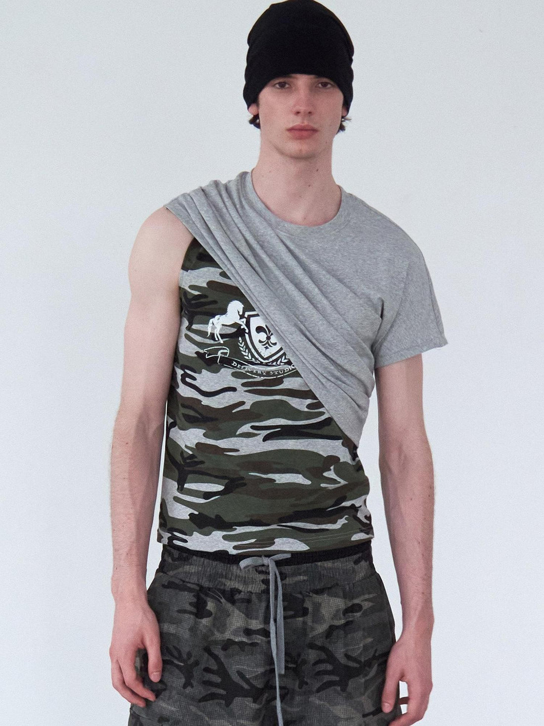 Delivery Camo Print Deconstructed Spliced Women&