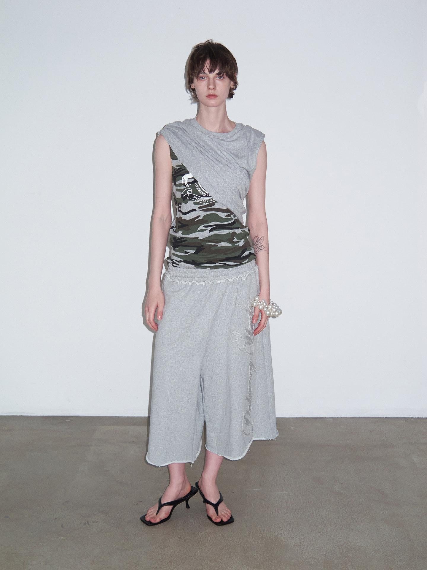 Delivery Camo Print Deconstructed Spliced Women&