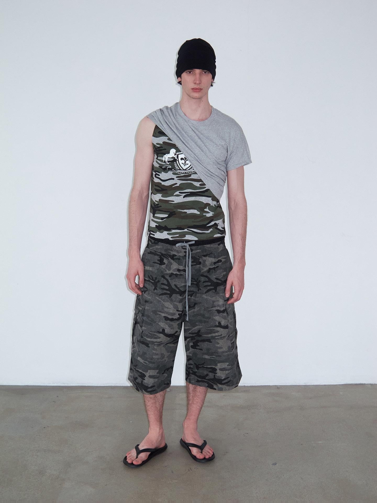 Delivery Camo Print Deconstructed Spliced Women&