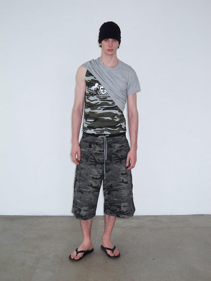 Delivery Camo Print Deconstructed Spliced Women&