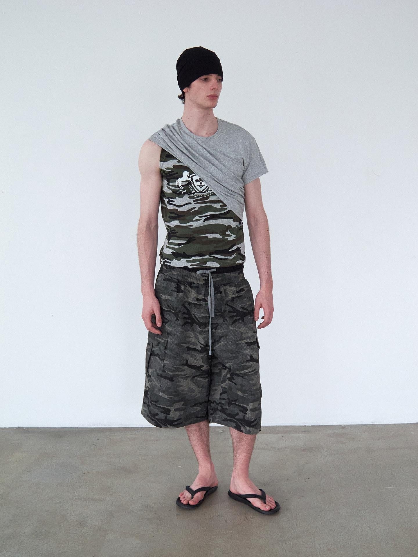 Delivery Camo Print Deconstructed Spliced Women&