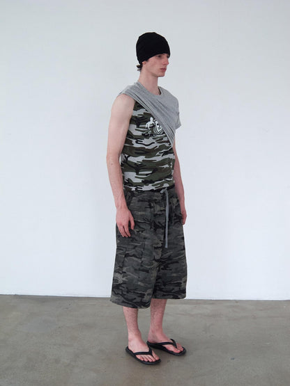 Delivery Camo Print Deconstructed Spliced Women&