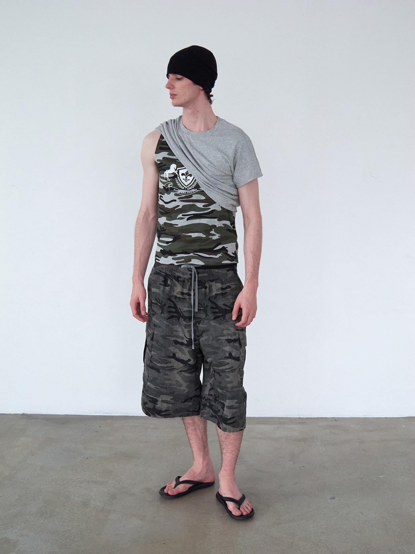Delivery Camo Print Deconstructed Spliced Women&