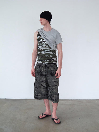 Delivery Camo Print Deconstructed Spliced Women&