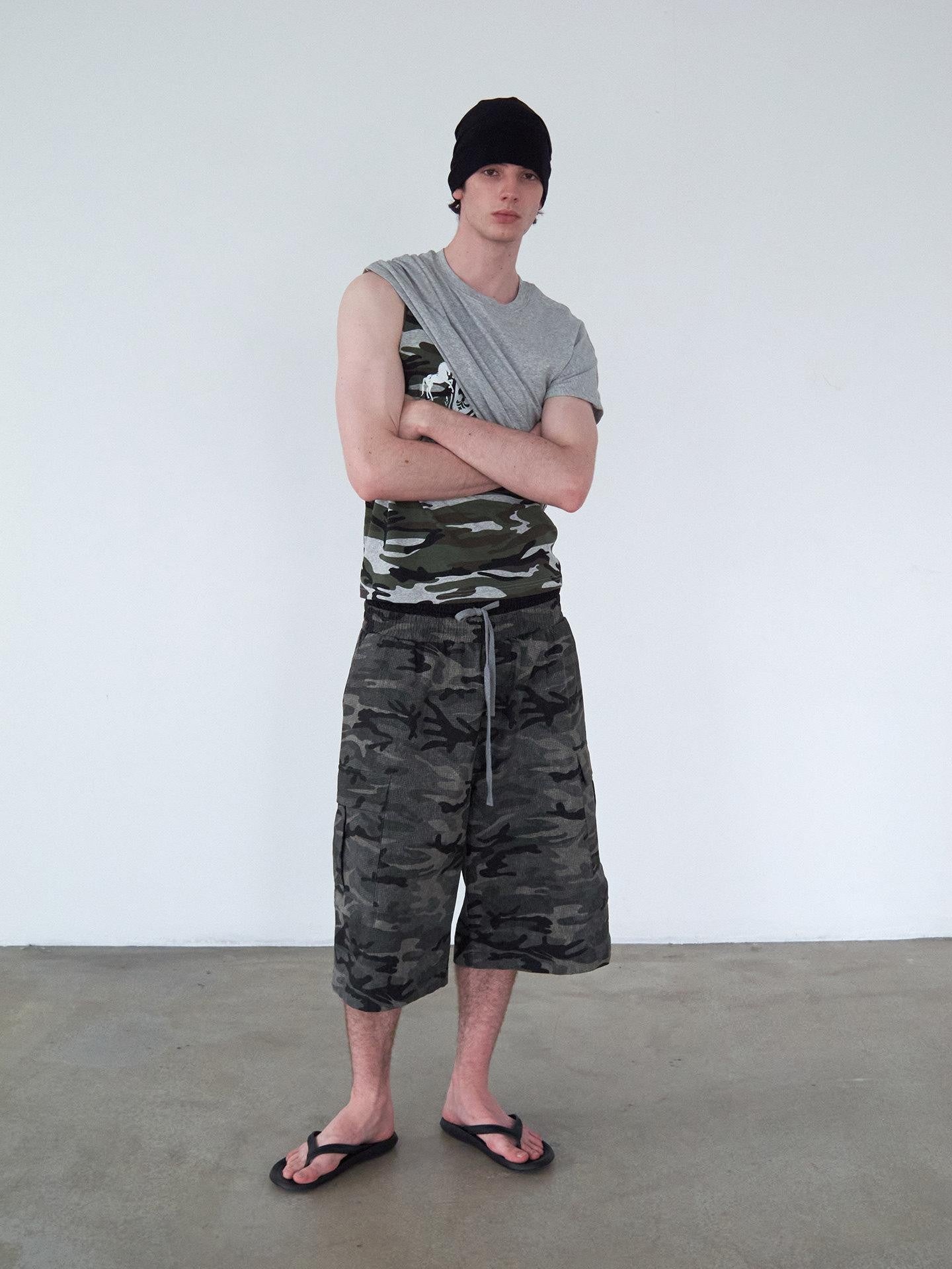 Delivery Camo Print Deconstructed Spliced Women&