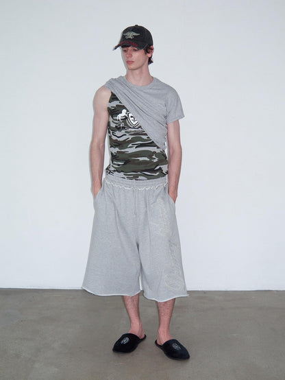 Delivery Camo Print Deconstructed Spliced Women&
