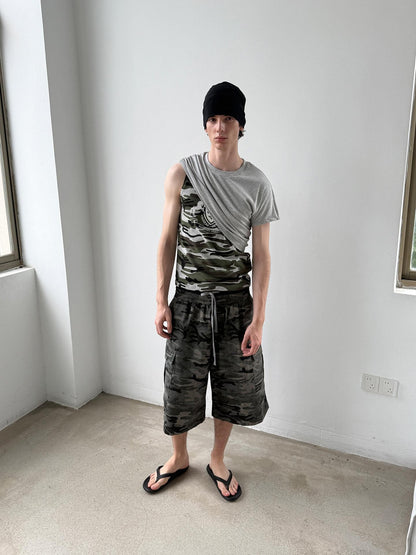 Delivery Camo Print Deconstructed Spliced Women&