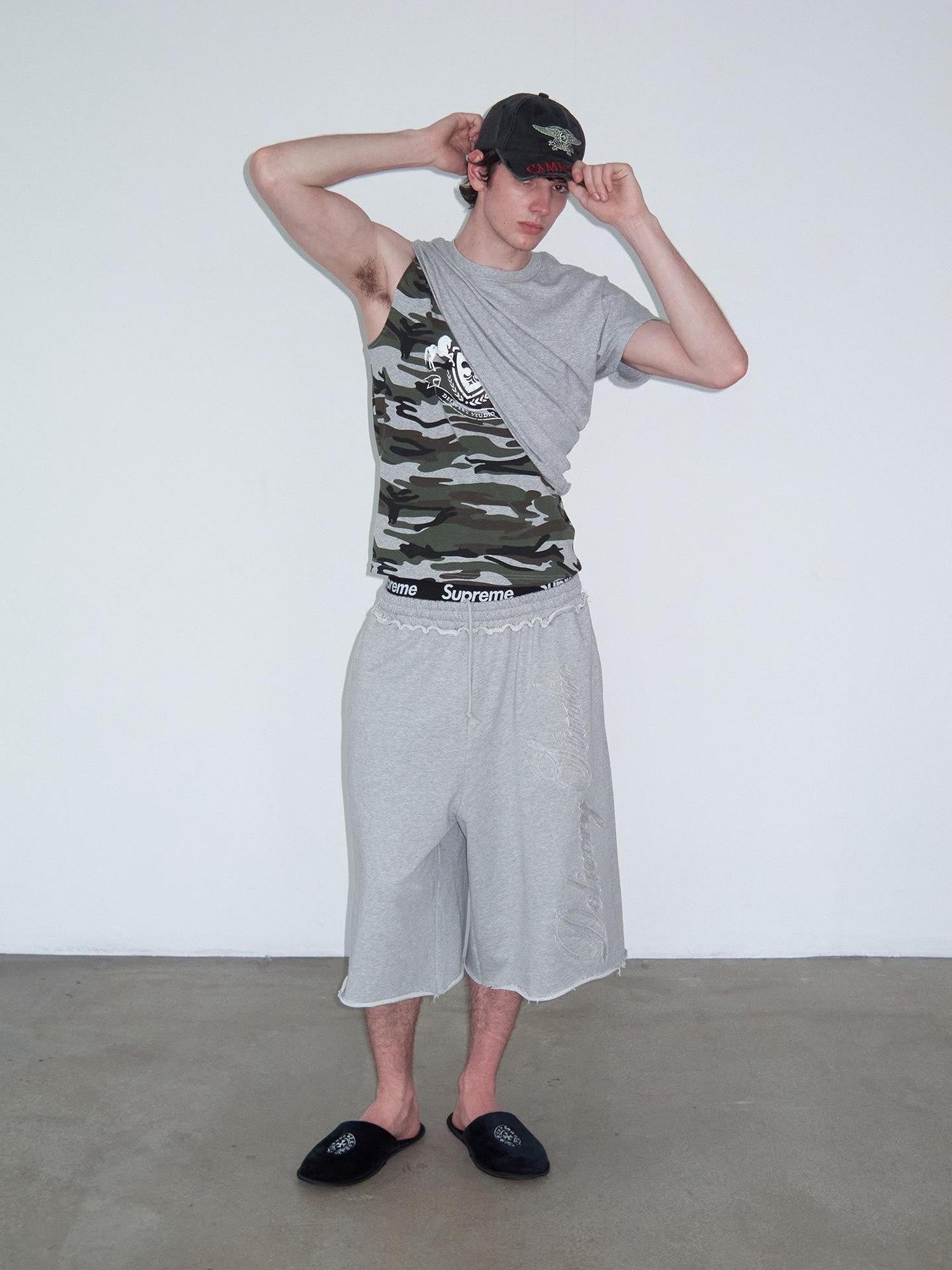 Delivery Camo Print Deconstructed Spliced Women&
