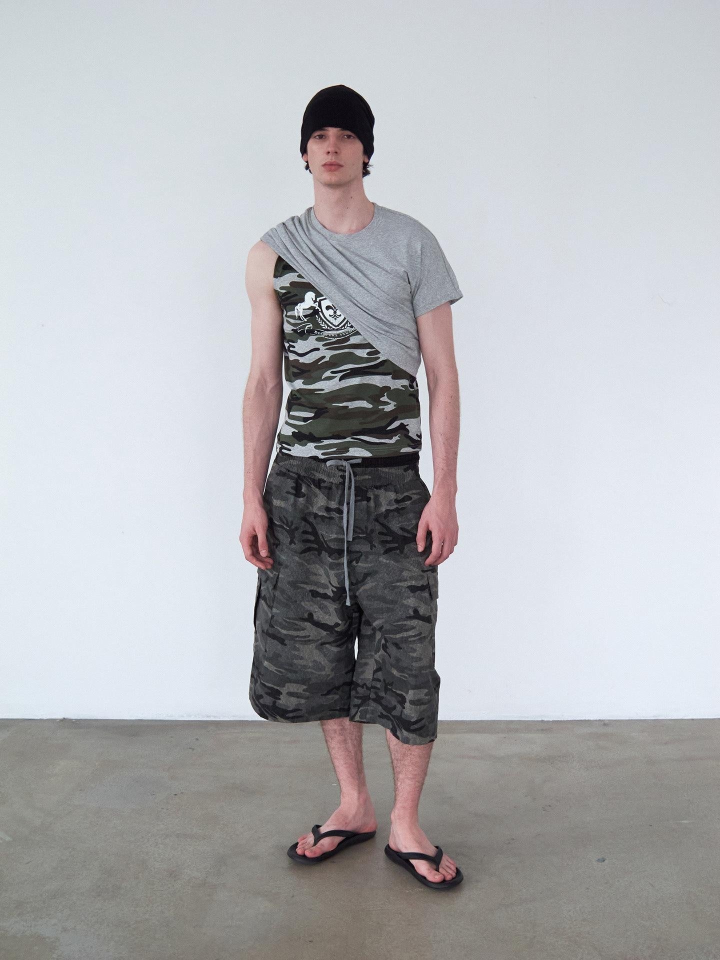 Delivery Camo Print Deconstructed Spliced Women&