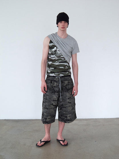 Delivery Camo Print Deconstructed Spliced Women&
