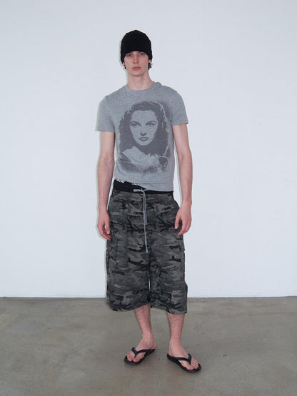 Delivery Camouflage Plaid Patchwork Double Waist Women&