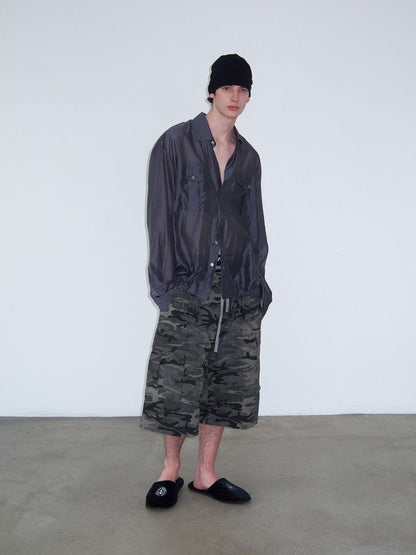 Delivery Camouflage Plaid Patchwork Double Waist Women&