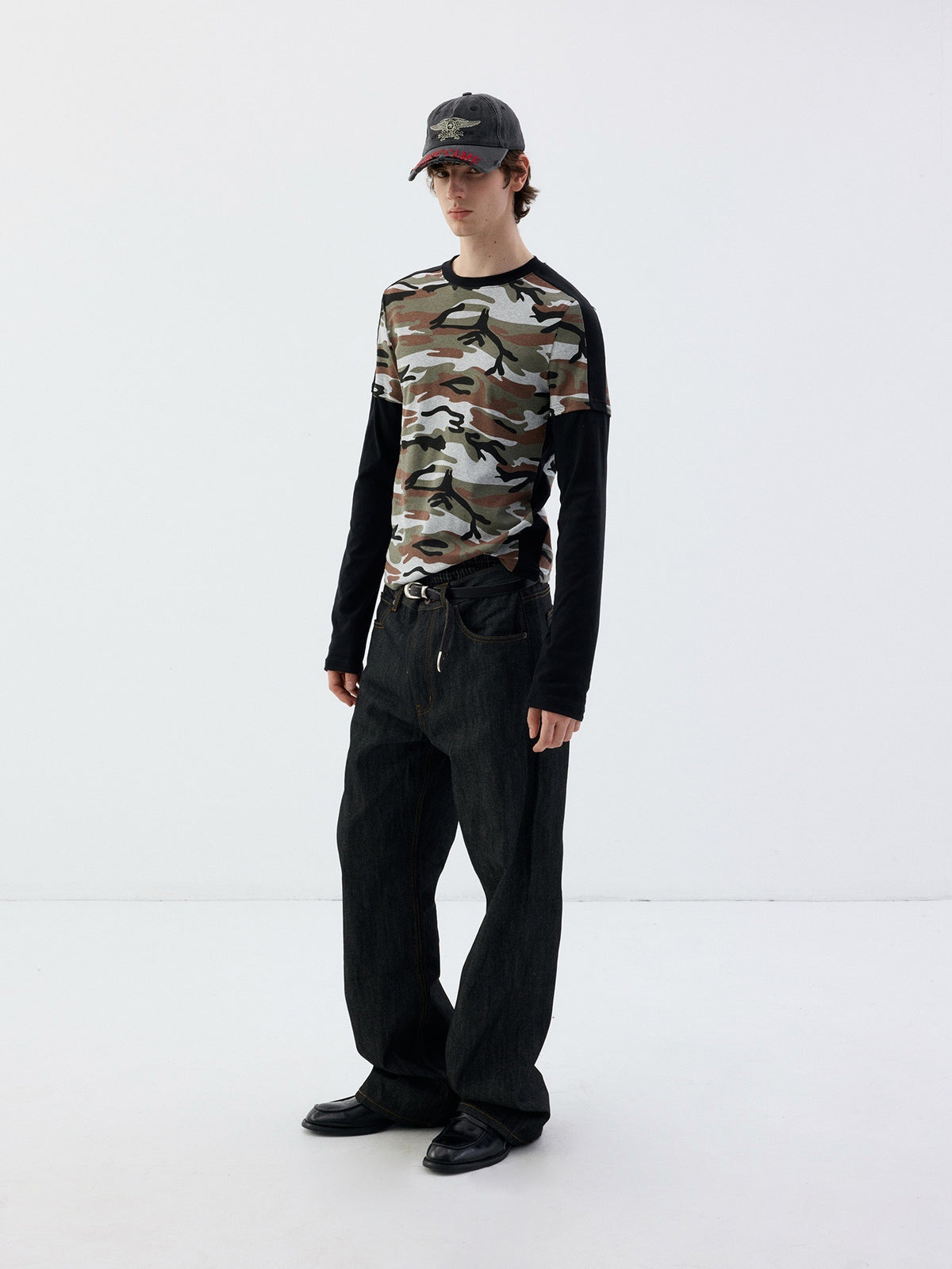 Delivery_Camouflage_Print_Faux_Layered_Color_Block_Women&