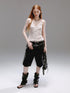 Delivery Champagne Beaded Halter V-Neck Waist Cinching Backless Vest