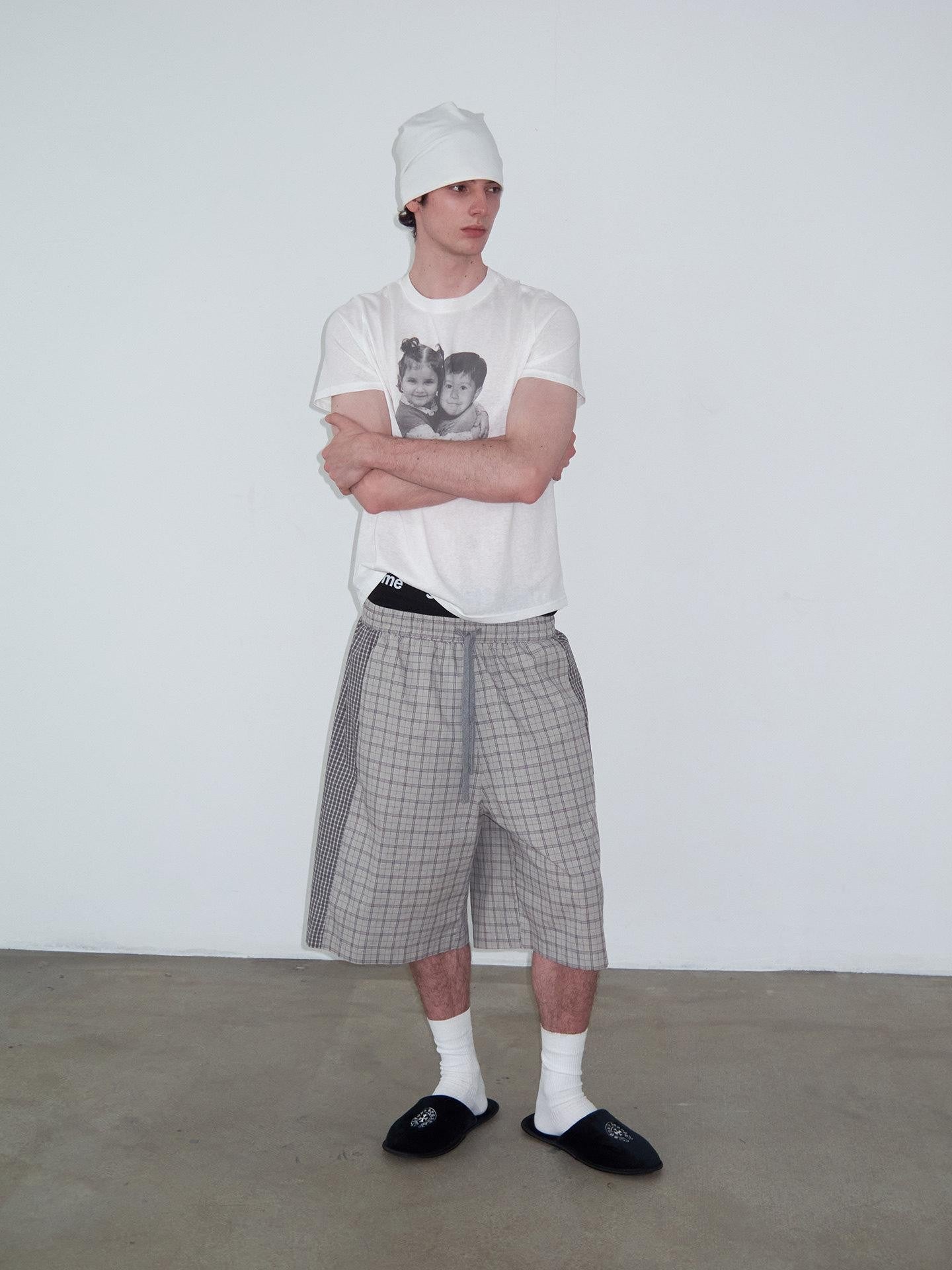 Delivery Checked Patchwork Colorblock Drawstring Women&
