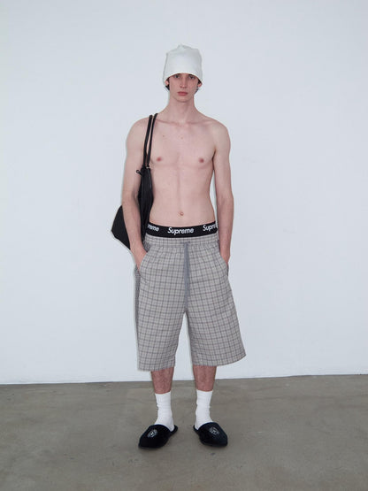 Delivery Checked Patchwork Colorblock Drawstring Women&