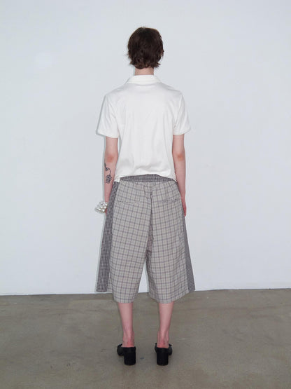 Delivery Checked Patchwork Colorblock Drawstring Women&