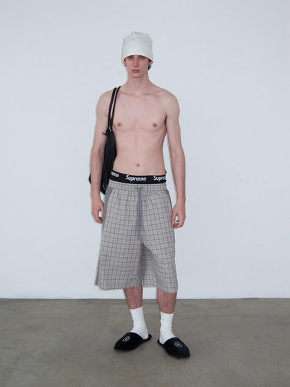 Delivery Checked Patchwork Colorblock Drawstring Women&